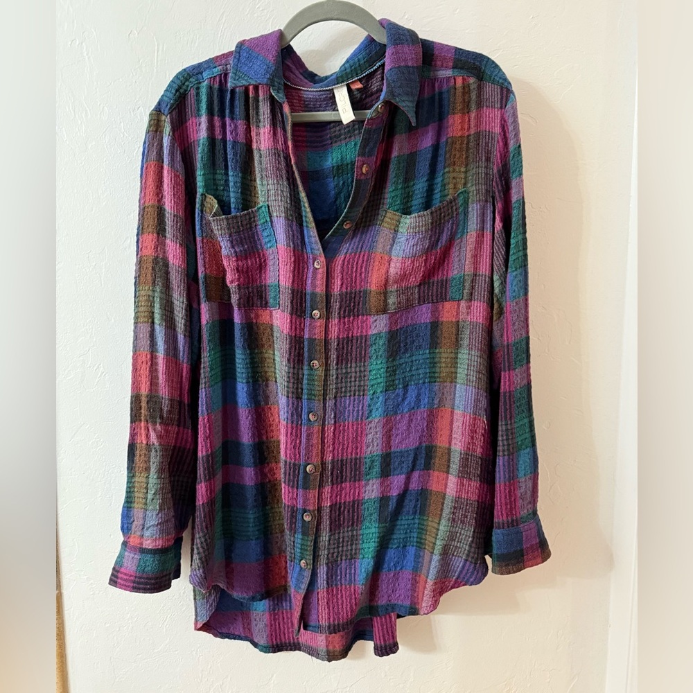 Pilcro Multicolor Plaid Button-Down Shirt
